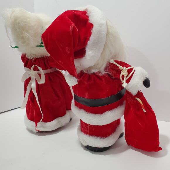 Vtg Santa & Mrs. Claus Paper Mache Christmas Décor 13" Tall Holiday - Picture 7 of 16